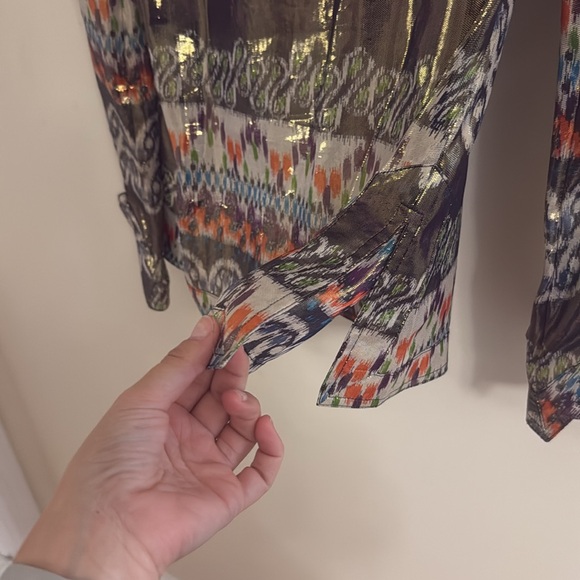 Tory Burch Stephanie Metallic Silk Tunic - Picture 5 of 6